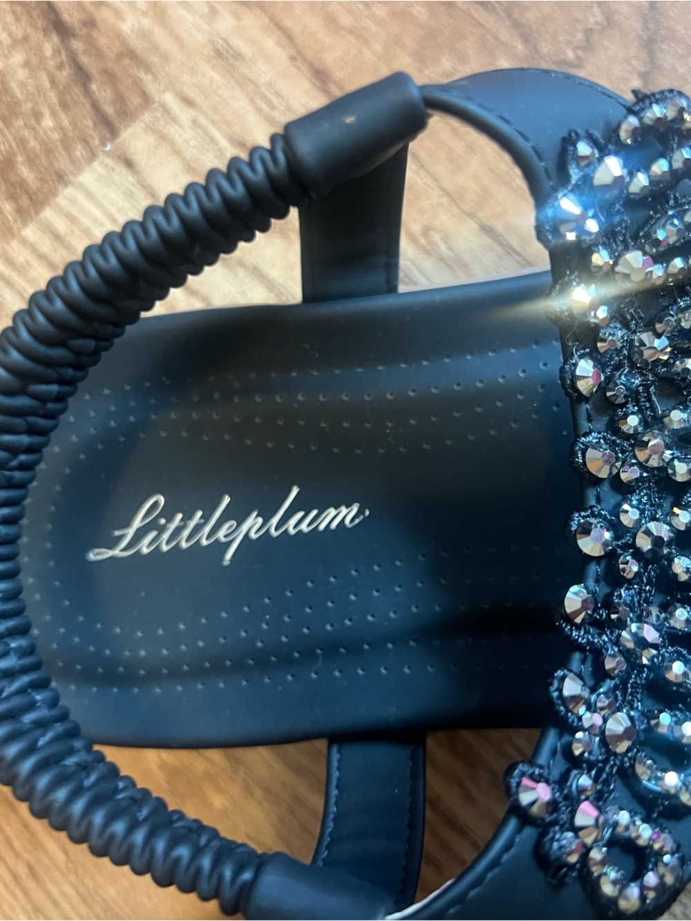 Embellished Navy Women's Sandals - Picture 3 of 7